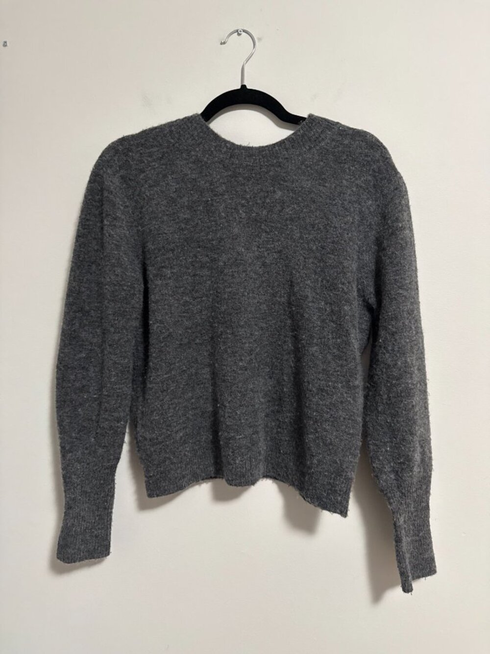 Veronica Beard Alpaca Wool Blend Knit Sweater in Heather Gray XS